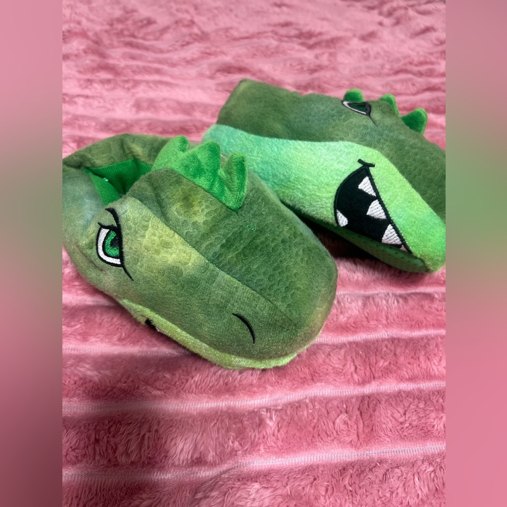 Boy’s children’s place dinosaur slippers